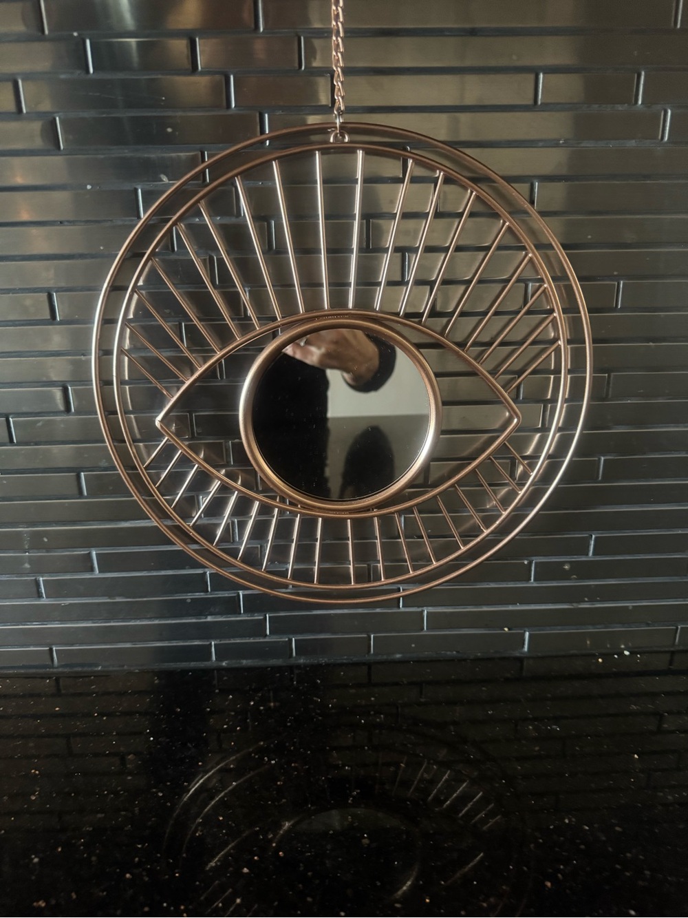Eye-Shaped Wall Mirror in Bronze Finish - Brand: